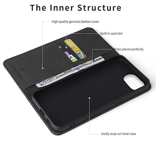 Fierre Shann Krokodiltextur Magnetiskt Läder Telefonfodral För iPhone 16e Black