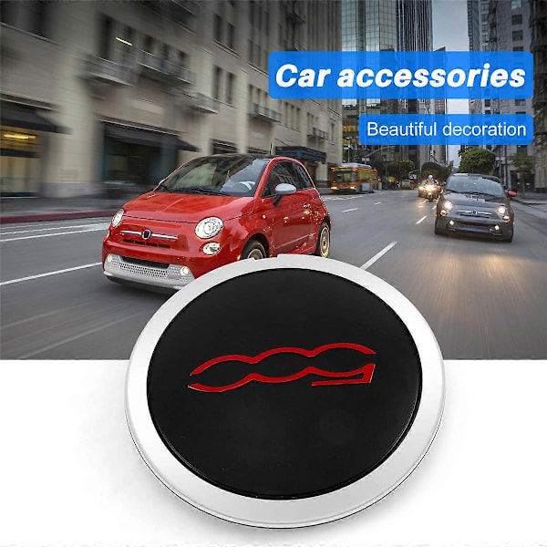 133 mm pyöränkeskiö Fiat 500 -vanteille, keskiökupit 68078419AC 68078421AC pölysuoja 51884863 Black&Red