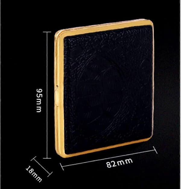 Cigarette case in leather, ultra-thin, portable, advanced anti-pressure cigarette box for men, holds 20 cigarettes