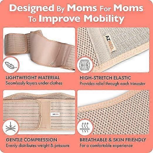 Maternity Girdle Maternity åndbar bækkenrygstøttestrop One Size (tilfældig farve beige/sort), One Size, 1