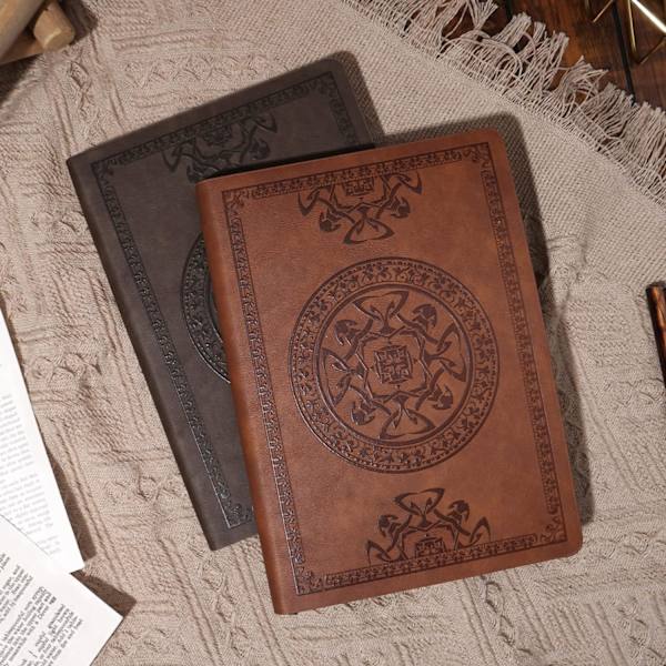 Læder Vintage Journal til Mænd Blød Omslag 256 Linjerede Sider Notebook 180 Lay Flat til Skrivning Rejsedagbog, 5,7'' x 8,3'', Brun