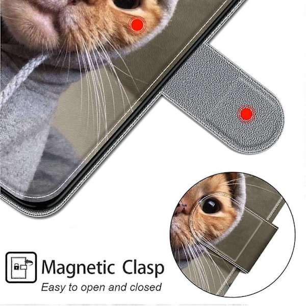 Læderetui til iPhone 14, Mønstret Kort Holder Stand Telefon Cover Multicolor Style B