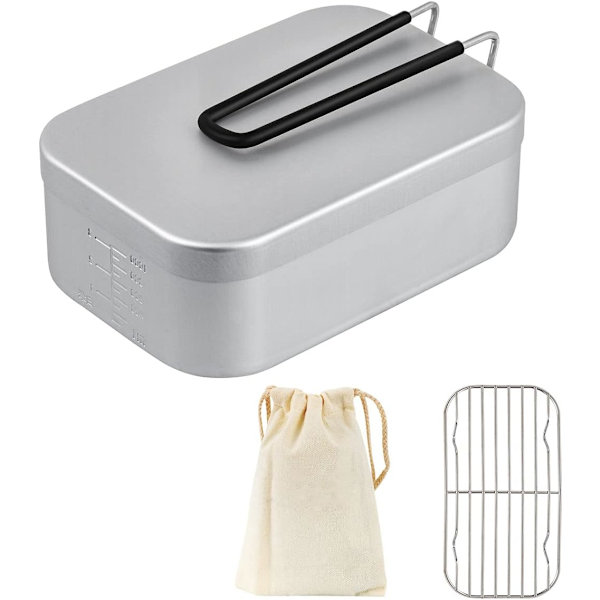 Utomhus picknick camping set, lunchbehållare Bento box set för vandring, lunchlåda med handtag skicka ångställ