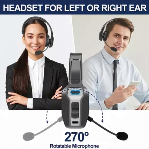 Trucker Bluetooth 5.2 Trådløst Headset med Støjreducerende Mikrofon til Mobil og PC