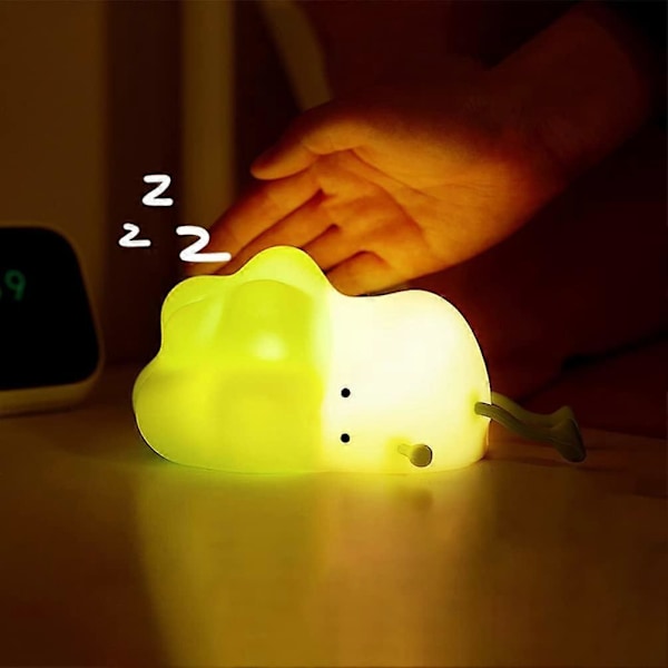 Børnenatlampe med datakabel, silikone natlampe tegneserie natlampe genopladelig baby natlampe LED soveværelsesindretning