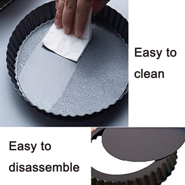 Nonstick Heavy Duty Tart Pan Med Avtagbar Bunn, Avtagbar Bunn Quiche Panner, Pai Pan(22cm)