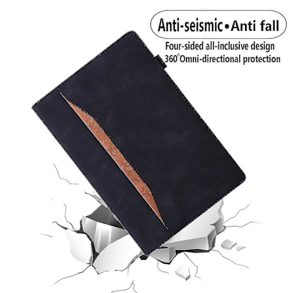 Splejset Læder Tablet Cover Til Lenovo Tab P12 12.7-ZZY Black