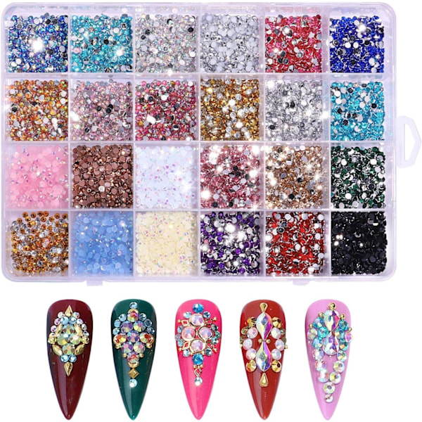 Litet Kristall Strass Kit | 3500 Delar Glitter Resin Strass Kit, Flatback AB Klara Juveler Diamanter Nageldekorationer för Niktule A