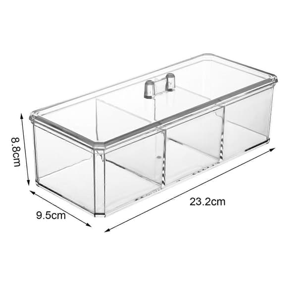 Acrylic Storage Box Bathroom Organizer Large Capacity Multiple Compartments Dustproof Transparent Cotton Pad Swabs Storage Case Jikaix B
