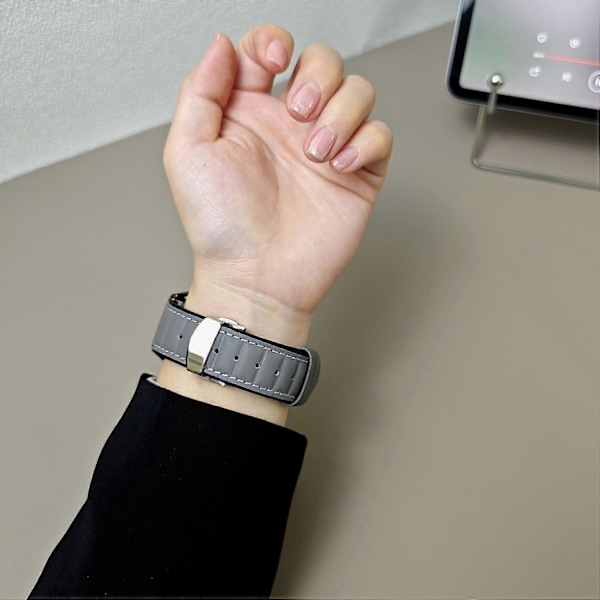 Armband i äkta ko-läder för Samsung Galaxy Watch7 44mm 40mm/Watch FE 40mm Universal 20mm Style C