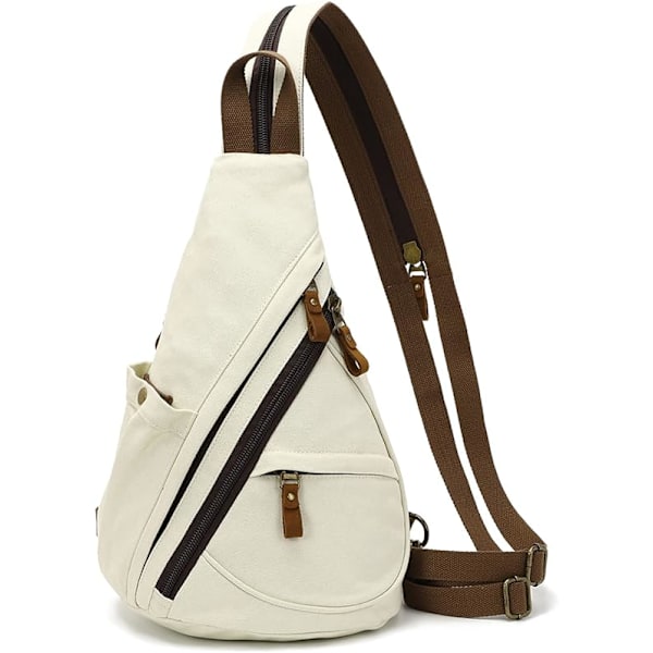 Canvas Sling Bag - Lille Crossbody Rygsæk Skulder Casual Daypack Rygsæk til Mænd Kvinder