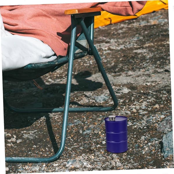 Vinflaske i rustfrit stål, stor kapacitet, tøndeformet til camping, vandreture og picnics, blå