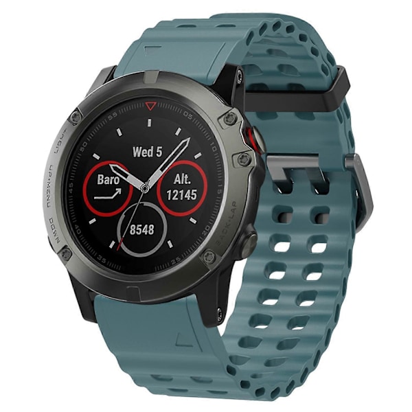 26 mm silikonerem til Garmin Fenix 8 51 mm/Enduro 3/Instinct 2X urrem med flere huller Style H