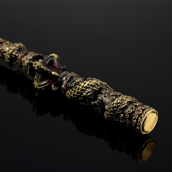 Black Myth Wukong - Rundt 35CM Qi Tian Da Sheng Ruyi Golden Band Cudgel Full Metal Crafts Ornament Modeller