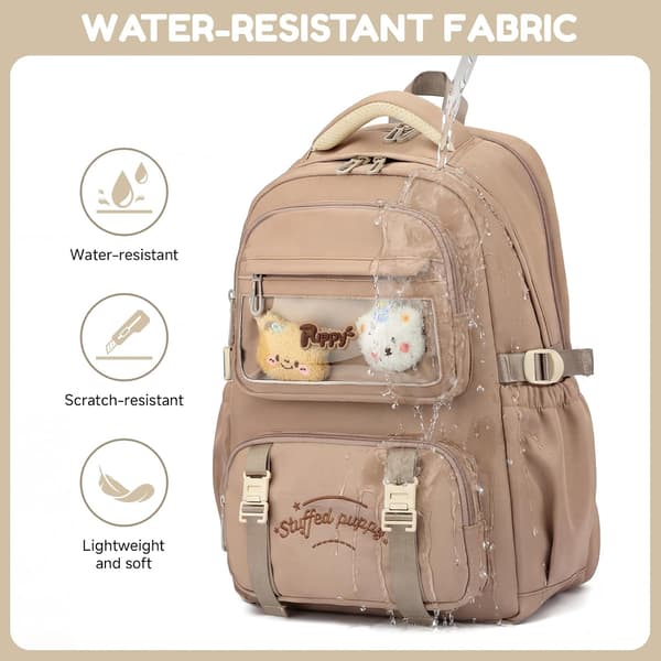School Backpack for Girls, Middle School Backpack for Girls and Girls Basic Backpack, Casual Large Backpack, Accepts 15.6 Inch Notebook, for G Khaki