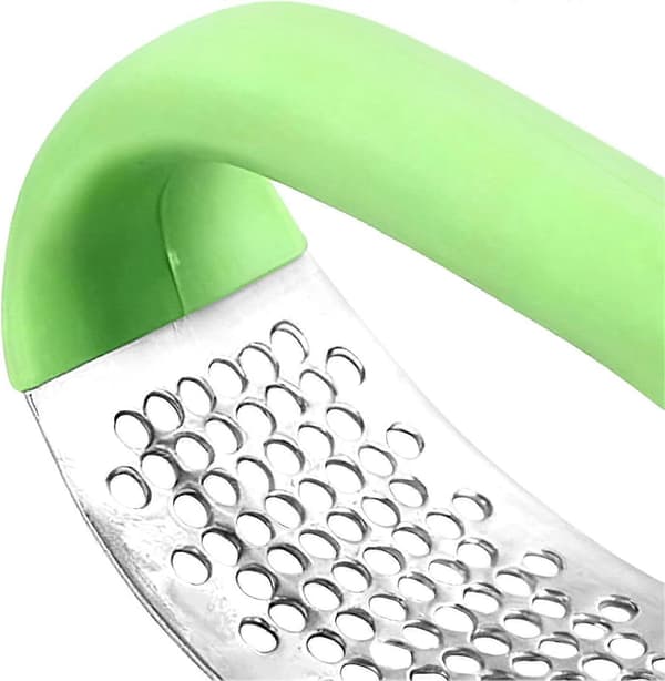Hvidløgspresser i rustfrit stål med vippe-funktion og ergonomisk greb til hjem og restaurant