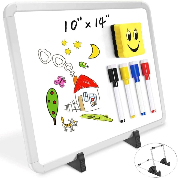 Tørreslet tavle, whiteboard/whiteboard, 10 x 14 tommer, aluminiumsramme med sølvfinish