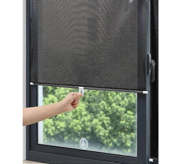 Roller blind with suction cups, window roller blind, sun protection, blackout roller blind and sun protection, no drilling required, 58x125cm