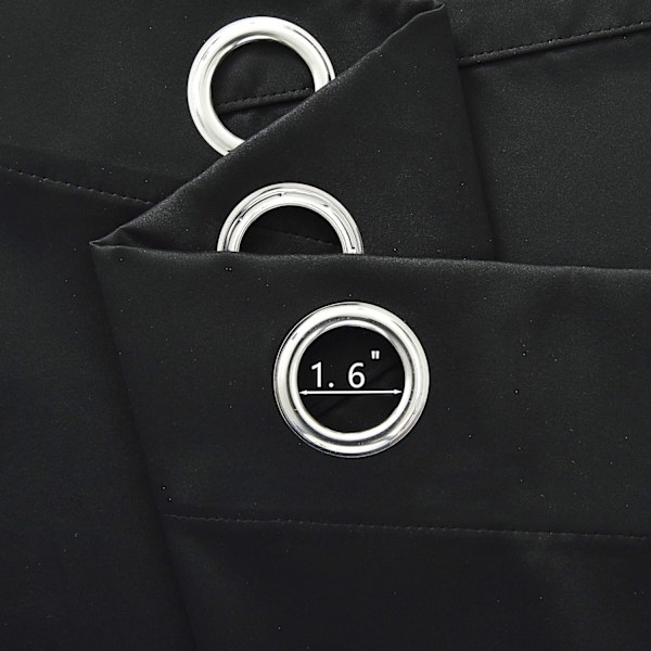 Blackout-gardiner for vindusbehandlinger 45,72 cm lengde Solid Insulated Grommet Top for soverom og bad 1 panel 132,88 x 45,72 cm 2 stykker