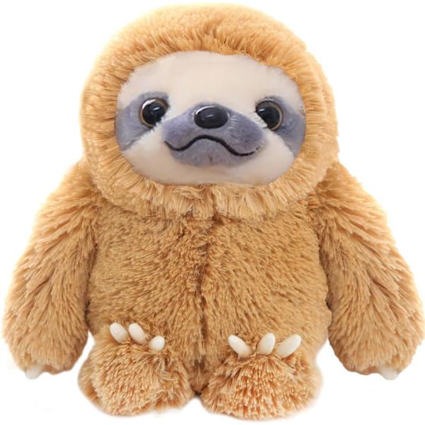 Söt Sloth Plyschdjur Leksak, Liten Plysch Sloth Tedy Bear Plyschdjur Leksaker för Barn Födelsedagspresent Babydocka (15,7 Tum, Brun)