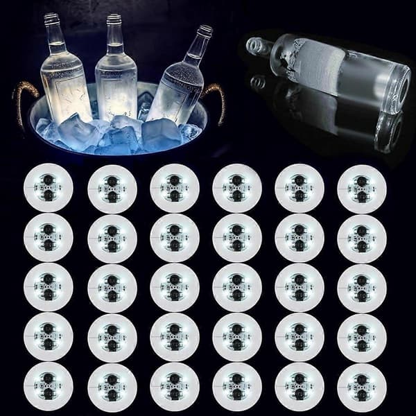 LED Coaster, 30-pak lysende coasters til drinks, LED Coaster-lys