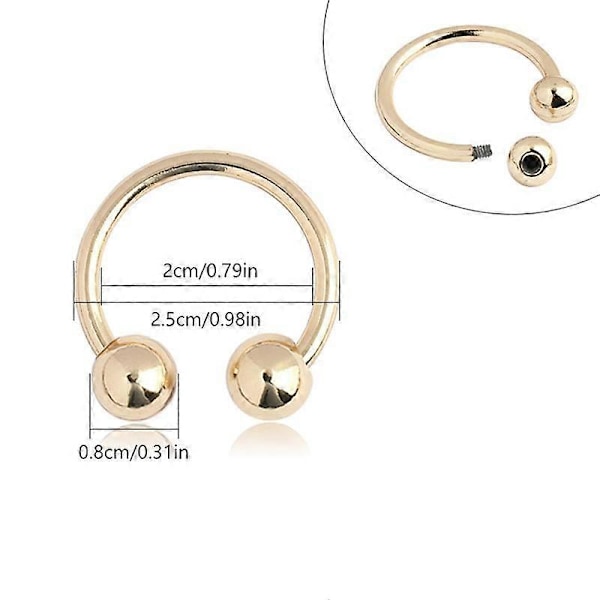 1 st Baseballkeps Ring Spänne Skruv På Metall Klädsel DIY C-Formad Dekorativ Lås gold 5cm
