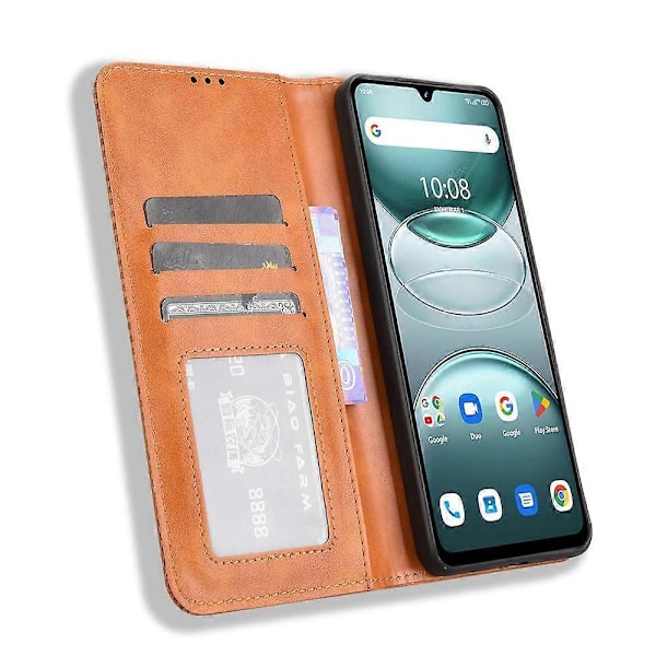 Magnetisk Spenne Retro Tekstur Lær Telefondeksel Brown For Umidigi G100 / G100A