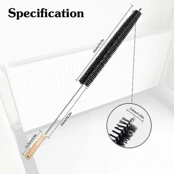 2 kpl Elementtiharja Joustava Patterin Pölyhuiska Puukahvalla (73cm)