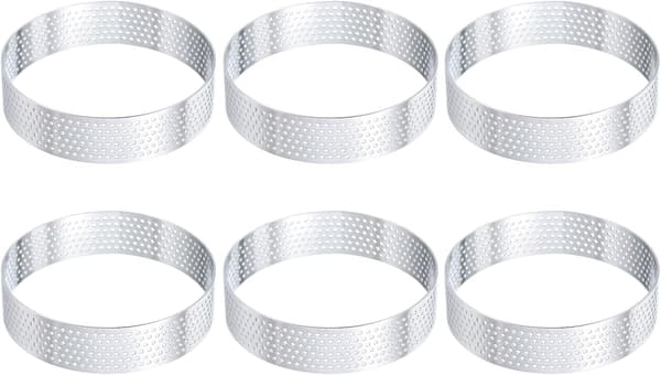 6 stk. kageforme i rustfrit stål 8 cm Perforerede metalcirkler Bageform Rund kageform til hjemmekøkken Bageværktøj