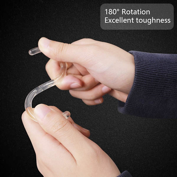 24 duschdraperiringar Plast duschdraperi krokar C-ring krokar Hängande duschdraperi ringklämmor (transparent)