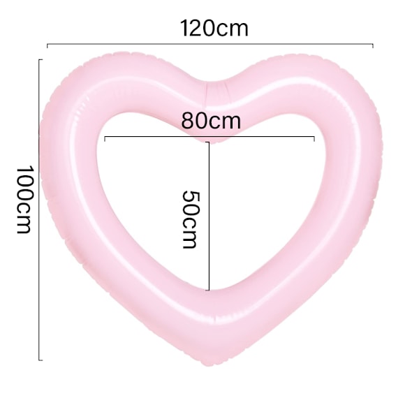 Pink hjerteformet indre rør ponton til pool/strand, oppustelig svømmering - pink