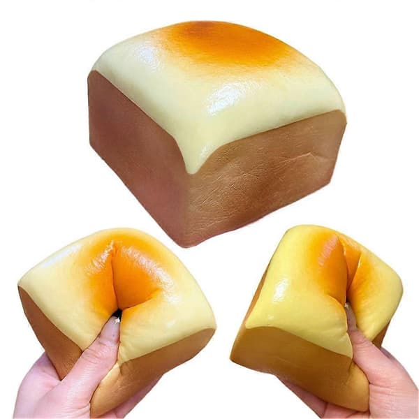 Gul Toast Squeezie Legetøj - Langsom Rebound, Brøduft, til Kontor, 10cm