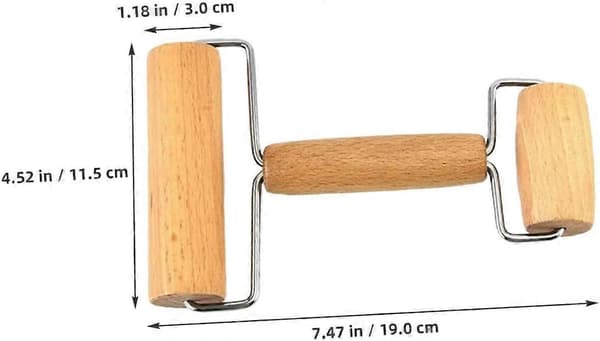 Kjevle og deigrulle i heltre med ergonomisk grep for baking og bakverk