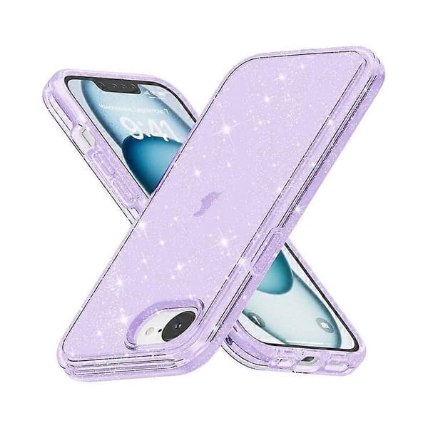 Stødabsorberende Terminator Glitter Pulver Telefoncover (Lilla, iPhone 16e)