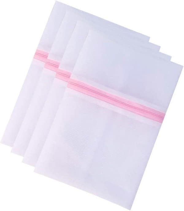 4-pakning høykvalitets hvit netting-BH-vaskepose (30 * 40 cm). Reise v