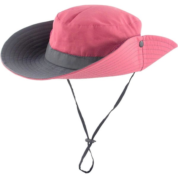 Solhatt för kvinnor med hästsvanshål, UV-skydd, hopfällbar, mesh, bred brätte, strand, fiske