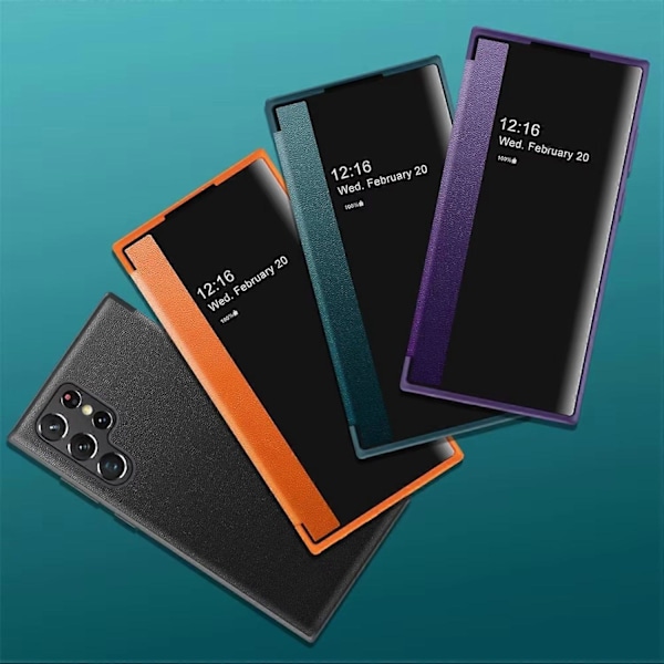 För Samsung Galaxy S25 Ultra 5G Mirror View Smart Cover Skal Lila Purple Samsung Galaxy S25 Ultra 5G