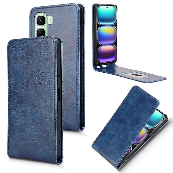 Vertikalt Flip Läderfodral För Infinix Hot 50 4G Blue