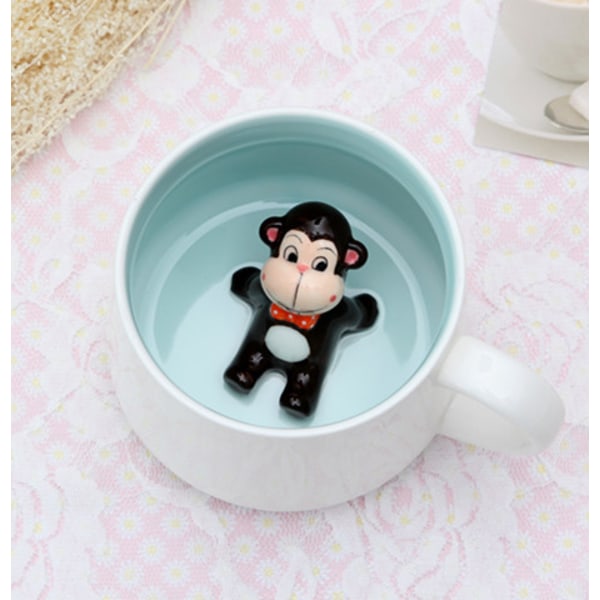 Lemon Park Surprise 3D kaffemugg Djur inuti 12 oz med ko, handgjord keramikkopp, jul, födelsedagsöverraskning för vänner Familj (12 oz)