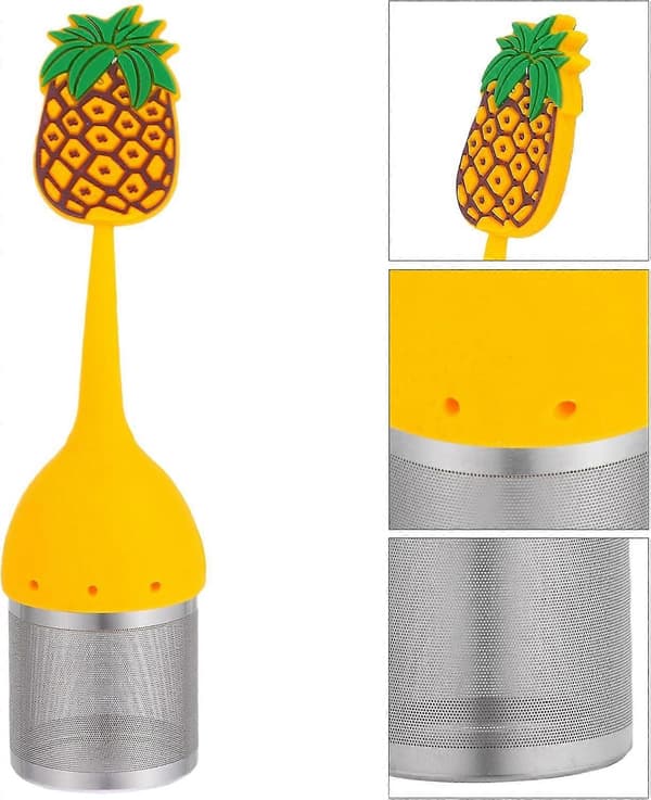 Te-infuser i rustfrit stål til løs te og urter, genanvendelig si-filter