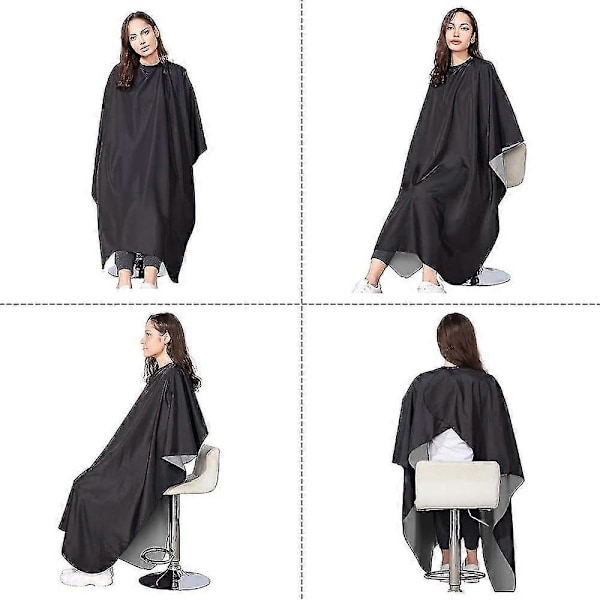 Frisörkappor, Barber Cape Frisörsalong Kappor Kappor Hårtrimning Kappor Vattentät Med Transparent Fönster För Salong Hårtrimning Frisör, Svart