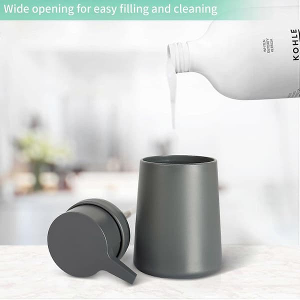 To sæbedispensere med plastikpumper (sort og hvid), flydende hånd