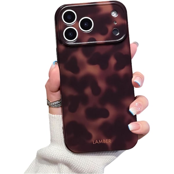 Cute Phone Case for iPhone 17 Pro Max Shell Turtle Pattern Leopard Full Camera Protection Slim Shockproof Cool Trendy Aesthetic-Brown Amber
