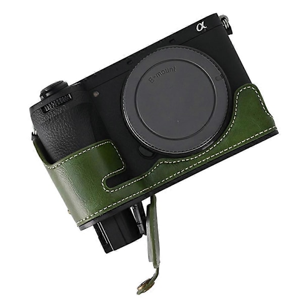 Typ D För Sony A6700 PU Läder Bottenfodral Halv Kroppskamera Skyddande Omslag Style A