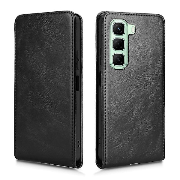 Vertikalt Flip Lærdeksel For Infinix Hot 50 4G Black