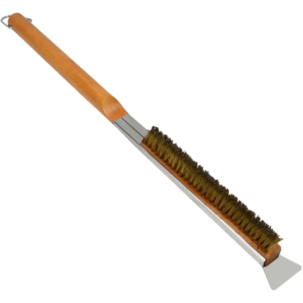 Pizza Oven Brush,Copper Wire Pizza Stone Cleaning Brush with Scraper,Outdoor Pizza Oven Accessories