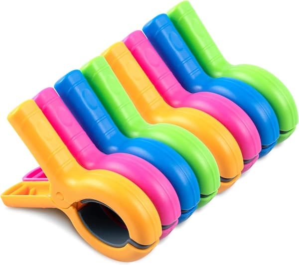 Large Multicolored Beach Towel Clips, Durable Large Plastic Clothes Pegs, Clothes Pins, Windproof Clips
