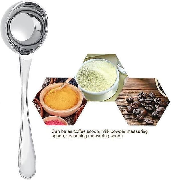 Lang måleskje i rustfritt stål for te og kaffe, 15 ml