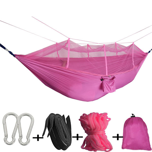 Ulkoilutuotteet retkeilyhyttysverkko riippumatto keinu retkeilykalusteet sisämajoitus ulkoterassi sänky riippumatto Pink 260*140CM