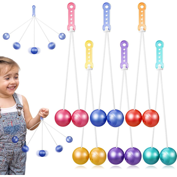 6 st Clackers bollar på en sträng Händer Lato Lato leksak boll gunga boll leksaker stege bollar för flickor pojkar träning balansförmåga